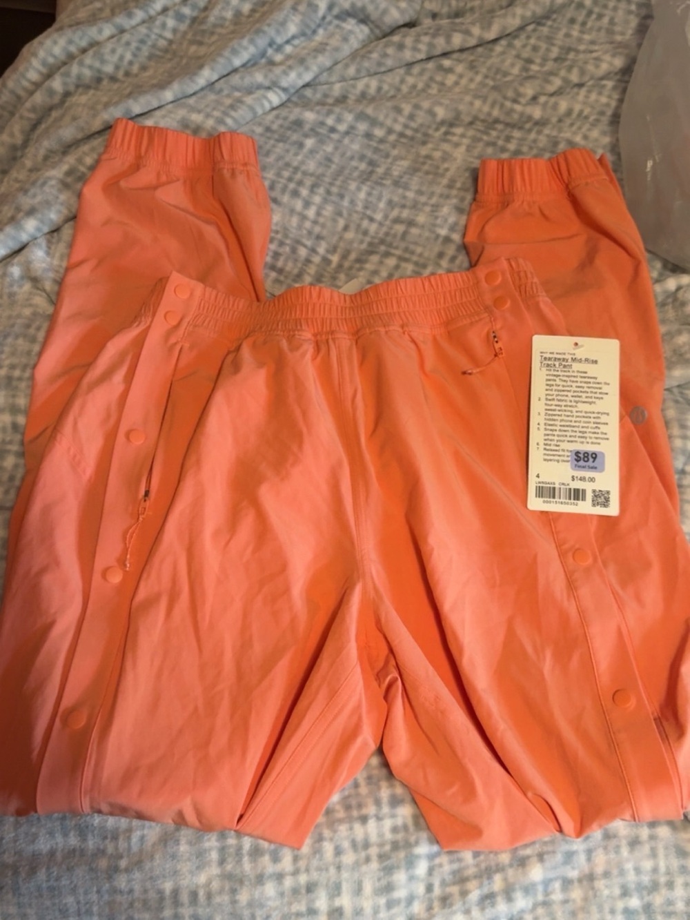 Women’s Coral Snap-Button Track Pants
